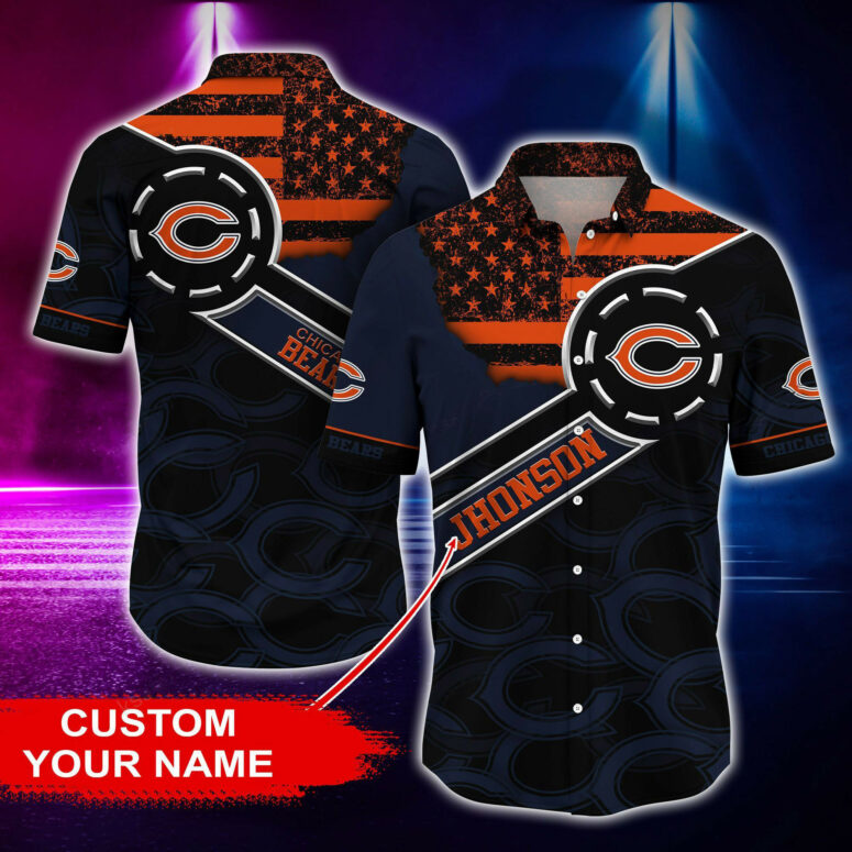 Chicago Bears Stars & Stripes Custom Hawaiian Shirt