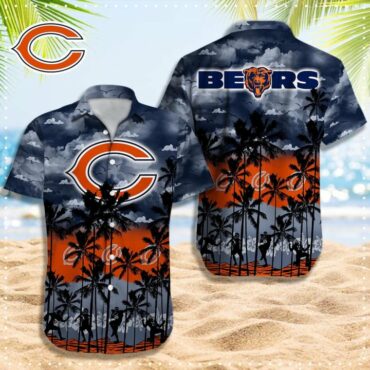 Chicago Bears Sunset Palms Hawaiian Shirt