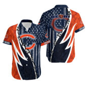 Chicago Bears Swing In Orange Dark Blue Stars Hawaiian Shirt