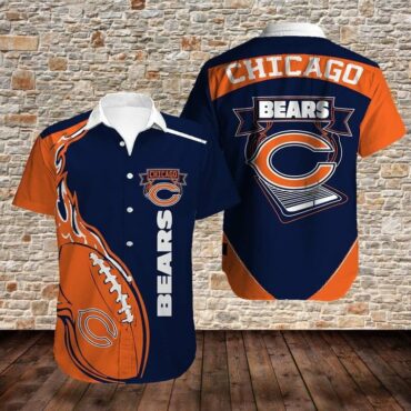 Chicago Bears Touchdown Flame Hawaiian Shirt