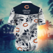 Chicago Bears Tropical Elegance Hawaiian Shirt Back - TeeAloha