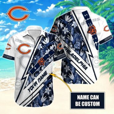 Chicago Bears Tropical Lightning Custom Hawaiian Shirt