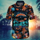 Chicago Bears Tropical Paradise Hawaiian Shirt Front - TeeAloha