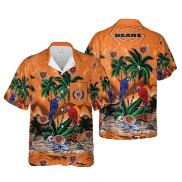 Chicago Bears Tropical Parrot Paradise Hawaiian Shirt