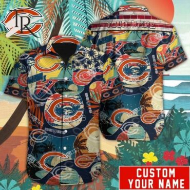 Chicago Bears Vintage Tropics Custom Hawaiian Shirt