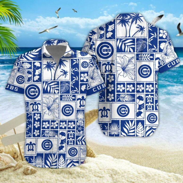 Chicago Cubs Island Patchwork Hawaiian Shirt