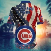 Chicago Cubs Stars And Stripes Hawaiian Shirt Back - TeeAloha