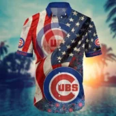 Chicago Cubs Stars And Stripes Hawaiian Shirt Front - TeeAloha