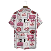 Cincinnati Reds Baseball Icons Hawaiian Shirt Back - TeeAloha