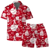 Cincinnati Reds Baseball Sketch Hawaiian Shirt With Short - TeeAloha