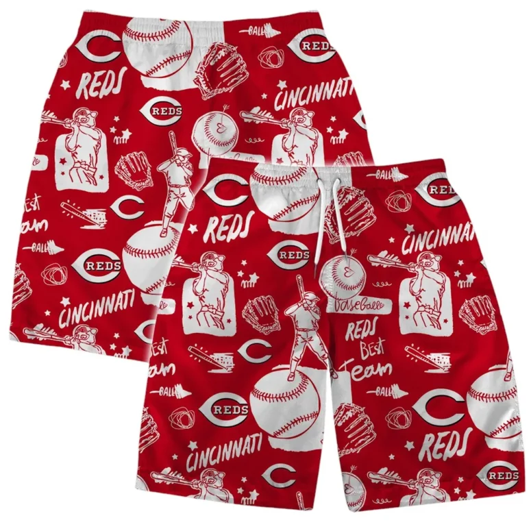 Cincinnati Reds Baseball Sketch Hawaiian Shirt