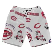 Cincinnati Reds Classic Logo Hawaiian Short Front - TeeAloha