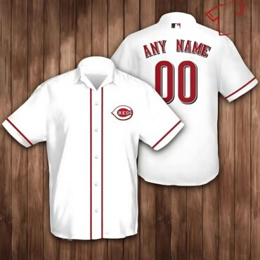 Cincinnati Reds Classic Pinstripe Custom Hawaiian Shirt