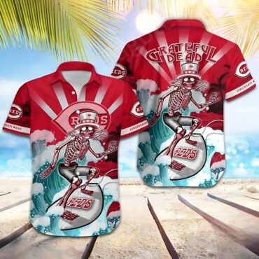 Cincinnati Reds Grateful Surfer Hawaiian Shirt