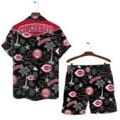 Cincinnati Reds Island Icons Hawaiian Shirt Back With Short - TeeAloha