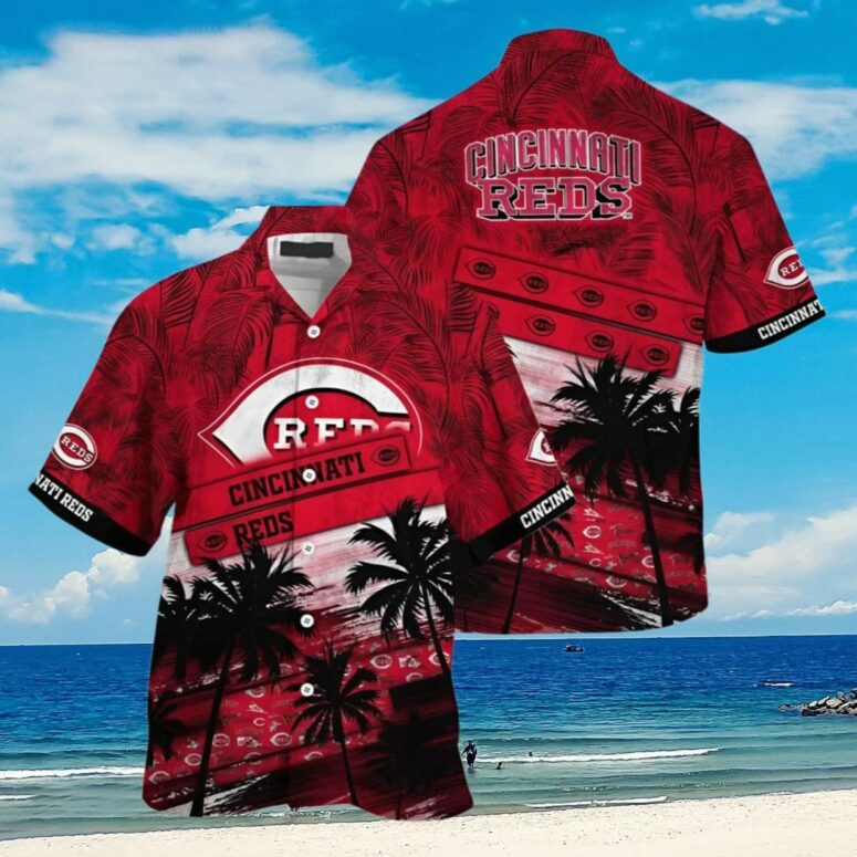 Cincinnati Reds Sunset Palms Hawaiian Shirt