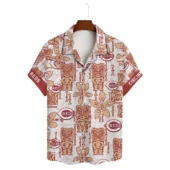 Cincinnati Reds Tiki Heritage Hawaiian Shirt Front - TeeAloha