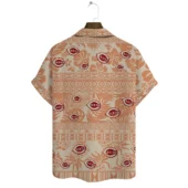 Cincinnati Reds Tribal Sunset Hawaiian Shirt Back - TeeAloha