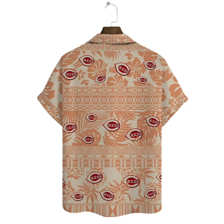 Cincinnati Reds Tribal Sunset Hawaiian Shirt