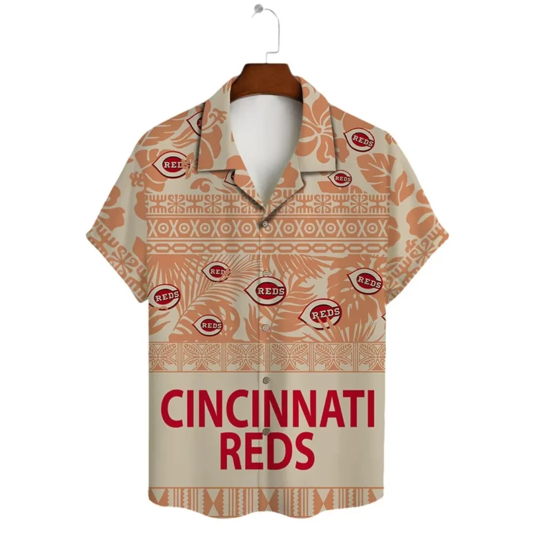 Cincinnati Reds Tribal Sunset Hawaiian Shirt