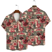 Cincinnati Reds Vintage Patchwork Hawaiian Shirt - TeeAloha