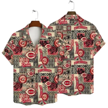 Cincinnati Reds Vintage Patchwork Hawaiian Shirt