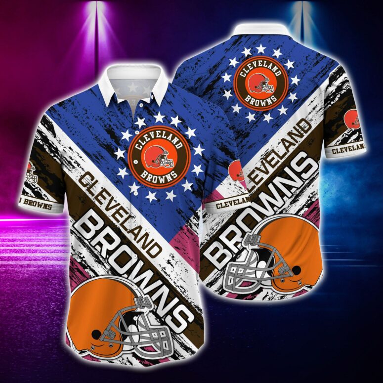 Cleveland Browns All-Star Stripes Hawaiian Shirt