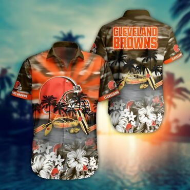 Cleveland Browns Beach Sunset Hawaiian Shirt