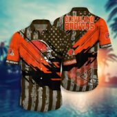 Cleveland Browns Flag Wave Hawaiian Shirt