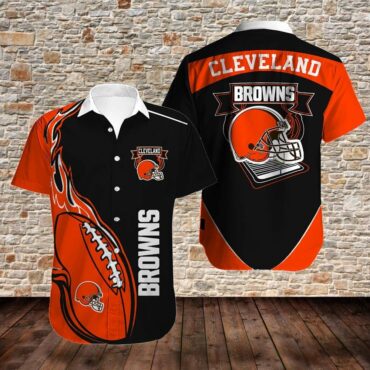 Cleveland Browns Flame Blitz Hawaiian Shirt