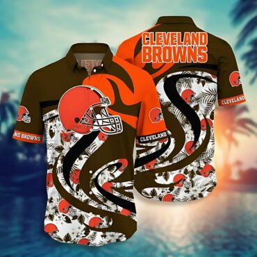 Cleveland Browns Flame Wave Hawaiian Shirt