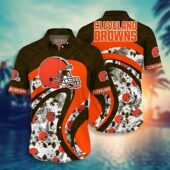 Cleveland Browns Floral Flow Hawaiian Shirt