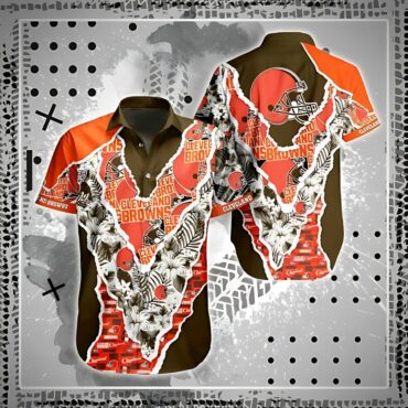 Cleveland Browns Gridiron Aloha Hawaiian Shirt