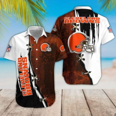 Cleveland Browns Gridiron Laces Hawaiian Shirt