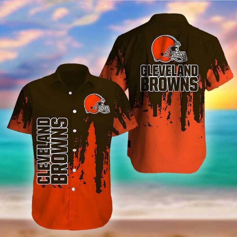 Cleveland Browns Grunge Wave Hawaiian Shirt