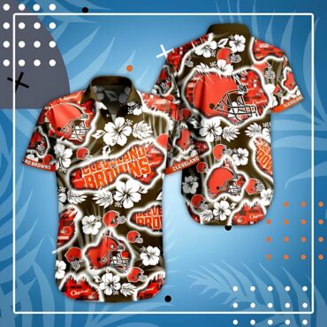 Cleveland Browns Hibiscus Splash Hawaiian Shirt