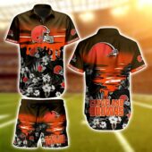 Cleveland Browns Sunset Drip Hawaiian Shirt