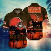 Cleveland Browns Sunset Palm Hawaiian Shirt