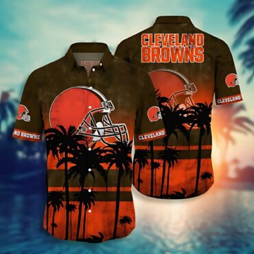 Cleveland Browns Sunset Palm Hawaiian Shirt