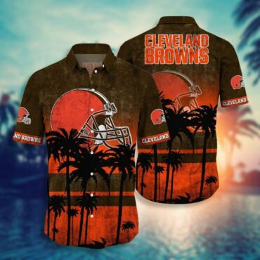 Cleveland Browns Sunset Palms Hawaiian Shirt