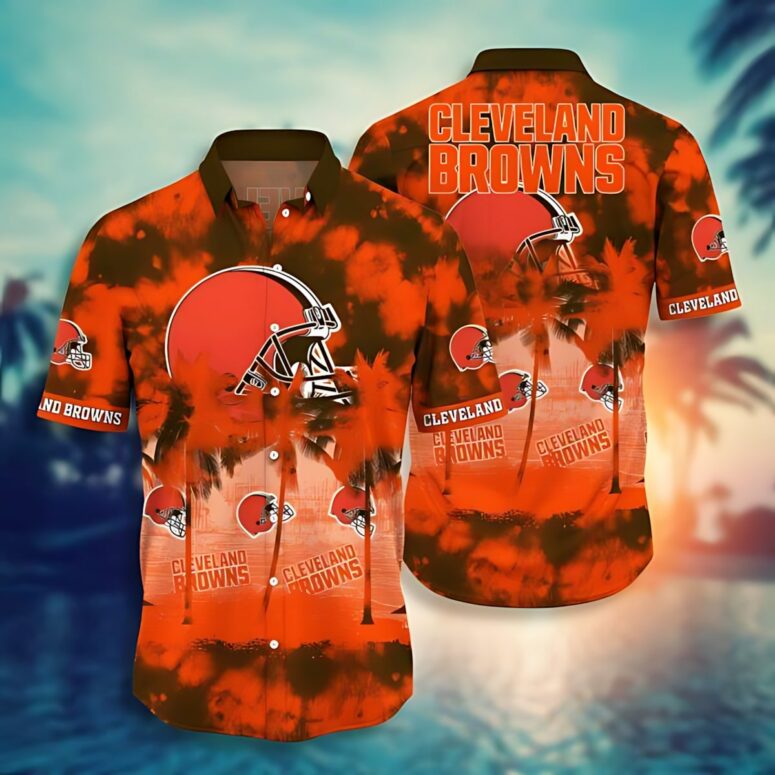 Cleveland Browns Tie-Dye Sunset Hawaiian Shirt