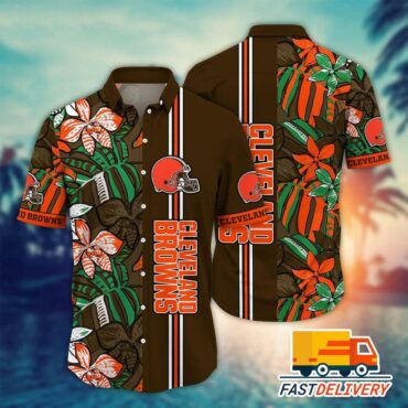 Cleveland Browns Tropical Burst Hawaiian Shirt