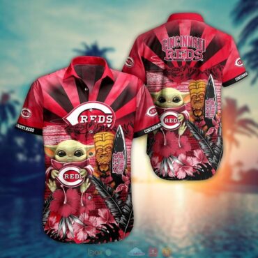 Cute Baby Yoda Cincinnati Reds Hawaiian Shirt