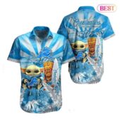 Detroit Lions Baby Yoda Tropical Breeze Hawaiian Shirt