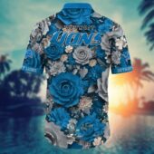 Detroit Lions Bloom Victory Hawaiian Shirt Back - TeeAloha