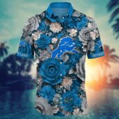 Detroit Lions Bloom Victory Hawaiian Shirt Front - TeeAloha