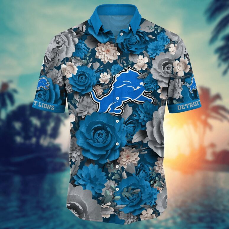 Detroit Lions Bloom Victory Hawaiian Shirt