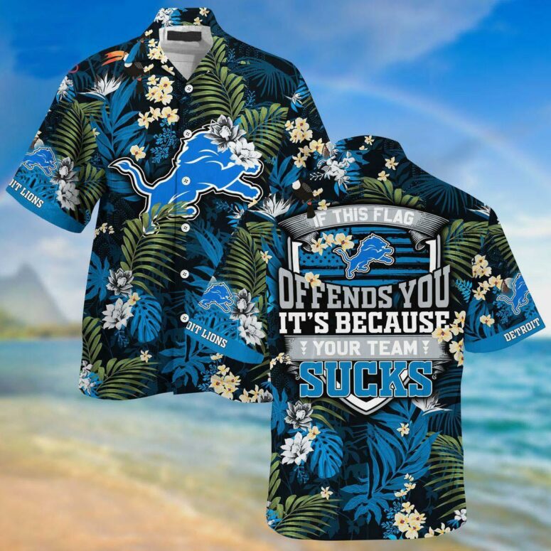 Detroit Lions Bold Statement Hawaiian Shirt