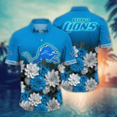 Detroit Lions Floral Fade Hawaiian Shirt - TeeAloha