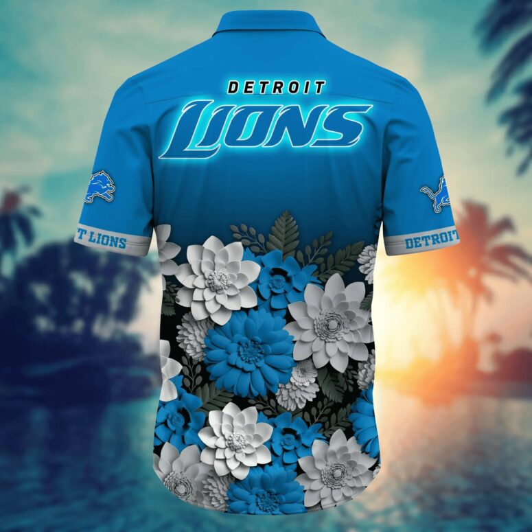 Detroit Lions Floral Fade Hawaiian Shirt